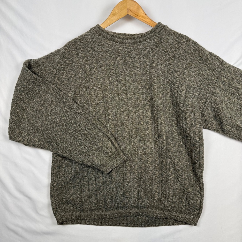 Bill Blass Menswear Vintage 90s Marled Brown Cotton Sweater Made in USA Large